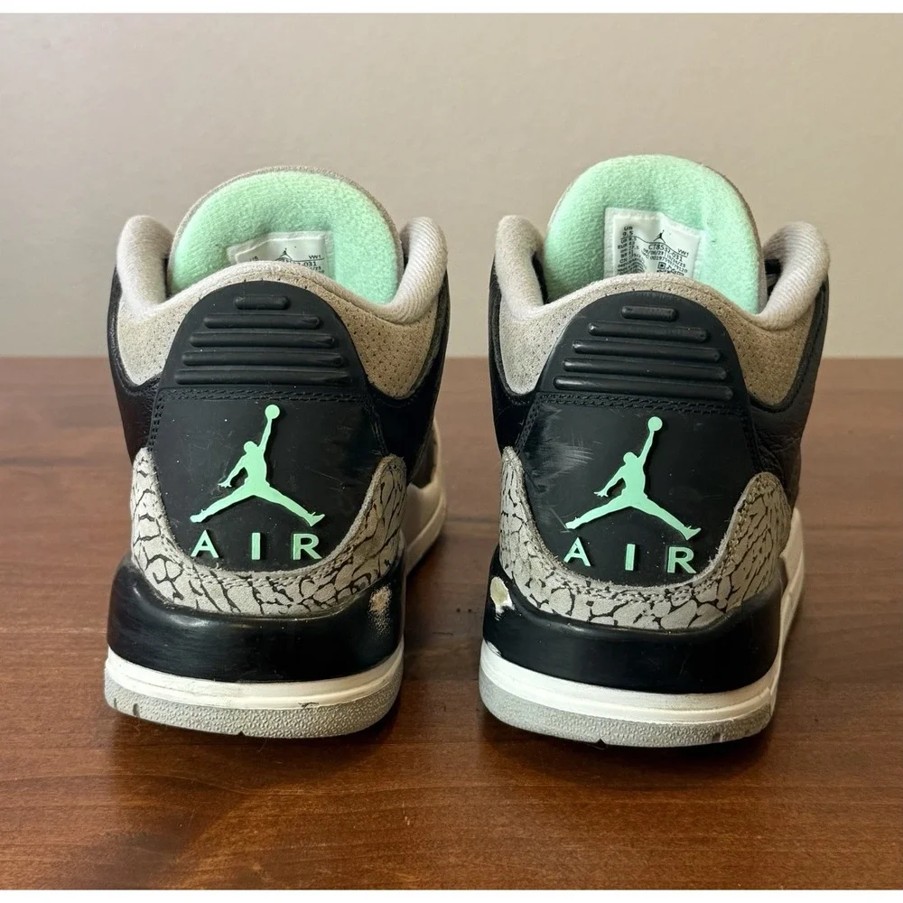 Jordan 3 Retro Green Glow Black/Wolf Grey/White CT8532-031 2024 size 9.5